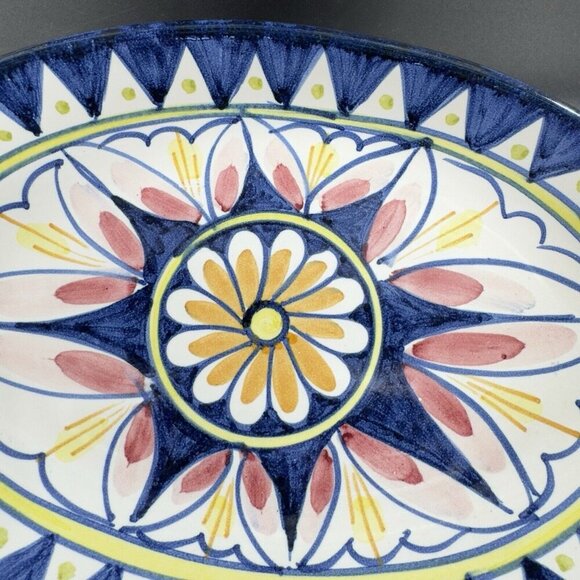 Vintage Italian Folk Art Pottery Stoneware Long Tray Dish Plate Hand Painted - Picture 5 of 11